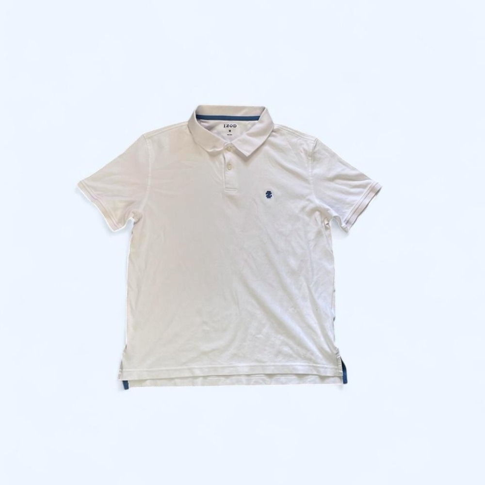 White polo cotton men's shirt size M by Izod